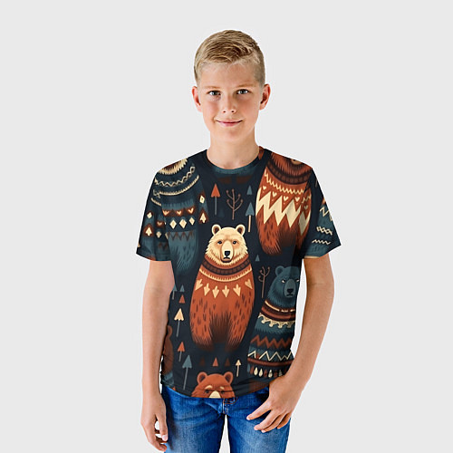 Детская футболка Медведи индейцы / 3D-принт – фото 3