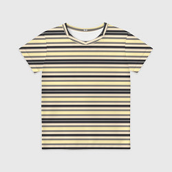 Футболка детская Полосатый жёлто-серый, цвет: 3D-принт