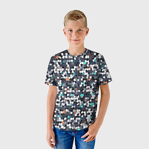 Детская футболка Мозаика серый / 3D-принт – фото 3