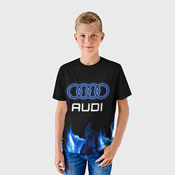 Футболка детская Audi neon art, цвет: 3D-принт — фото 2