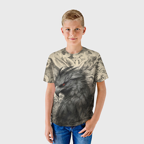 Детская футболка Коршун с красными глазами / 3D-принт – фото 3