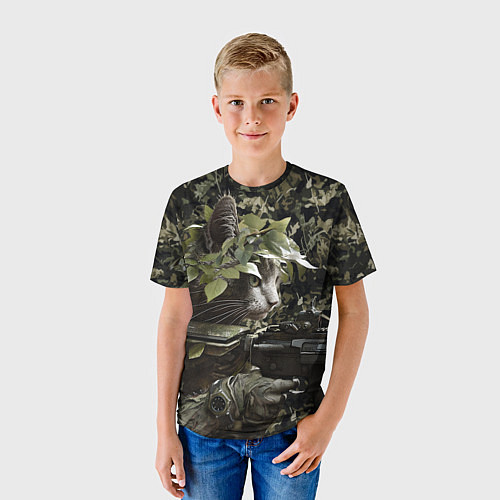 Детская футболка Кот партизан / 3D-принт – фото 3
