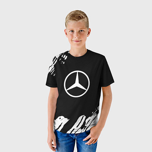 Детская футболка Mercedes benz краски спорт / 3D-принт – фото 3