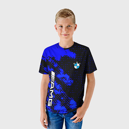 Детская футболка BMW sport amg colors blue / 3D-принт – фото 3