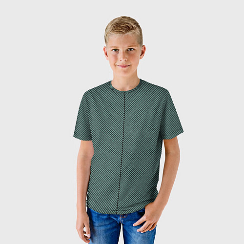 Детская футболка Строгий зелёный в полоску / 3D-принт – фото 3