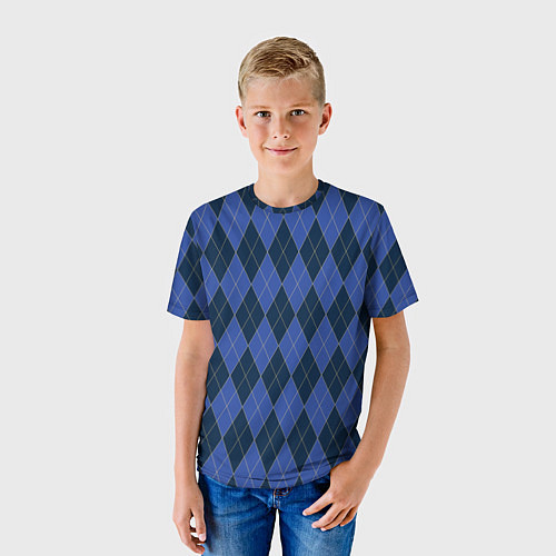 Детская футболка Аргайл супершпион ромбы / 3D-принт – фото 3