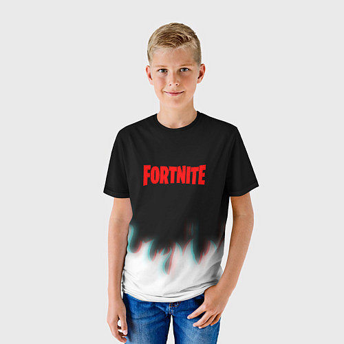 Детская футболка Fortnite flame glitch / 3D-принт – фото 3