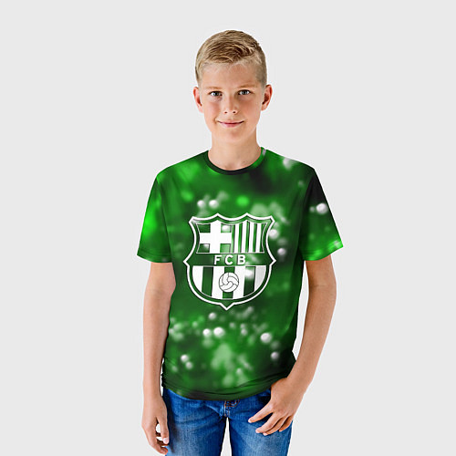Детская футболка Barcelona боке текстура поле / 3D-принт – фото 3