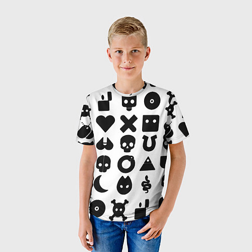 Детская футболка Love death robots pattern white / 3D-принт – фото 3