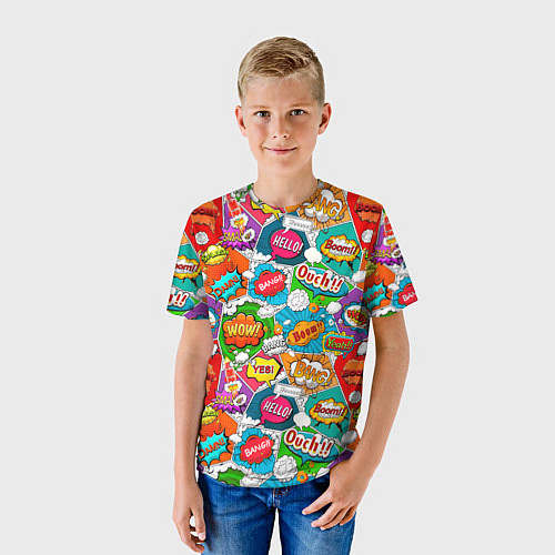 Детская футболка Bang Boom Ouch pop art pattern / 3D-принт – фото 3
