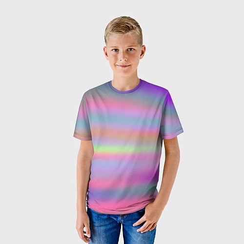 Детская футболка Голографические неоновые полосы / 3D-принт – фото 3