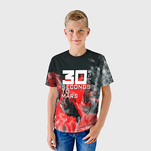 Детская футболка Seconds to mars fire / 3D-принт – фото 3