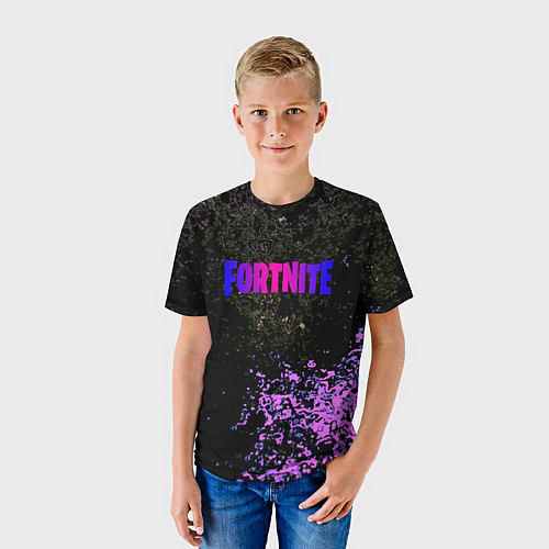 Детская футболка Fortnite неоновый краски / 3D-принт – фото 3