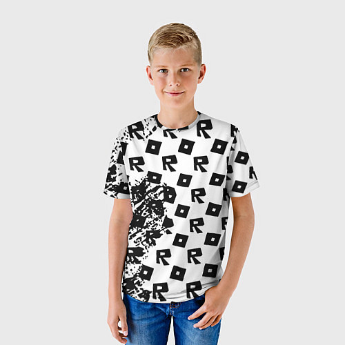 Детская футболка Roblox pattern game black / 3D-принт – фото 3