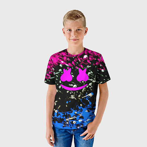 Детская футболка Marshmello неоновый краски / 3D-принт – фото 3