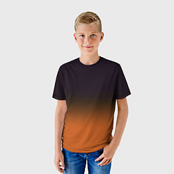 Футболка детская Градиент от чёрного к оранжевому, цвет: 3D-принт — фото 2