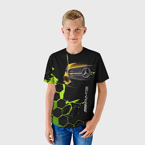 Детская футболка Мерседес AMG тёмный / 3D-принт – фото 3