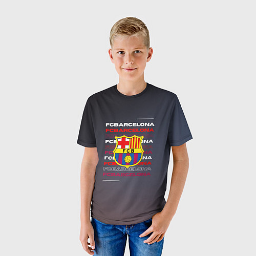 Детская футболка Логотип футбольный клуб Барселона / 3D-принт – фото 3