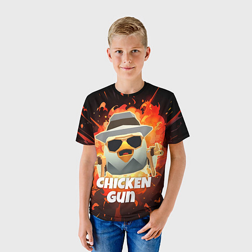 Детская футболка Чикен Ган - взрыв / 3D-принт – фото 3
