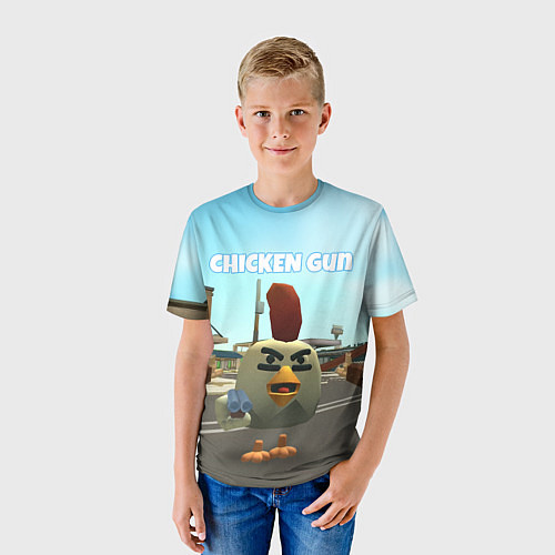 Детская футболка Chicken Gun - shooter / 3D-принт – фото 3