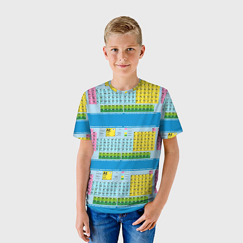 Детская футболка Узор из таблицы Менделеева / 3D-принт – фото 3