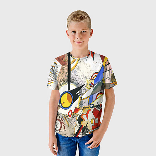 Детская футболка Кандинский картина - шумная акварель / 3D-принт – фото 3