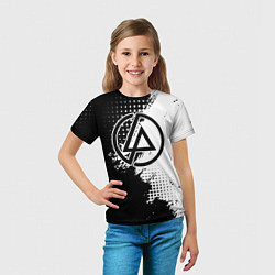 Футболка детская Linkin park - черно-белая абстракция, цвет: 3D-принт — фото 2