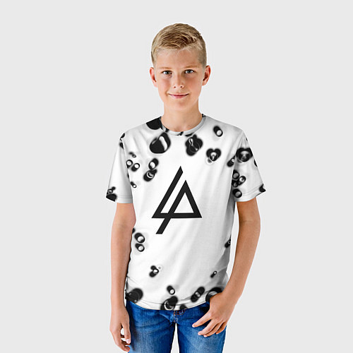 Детская футболка Linkin park краски текстура / 3D-принт – фото 3