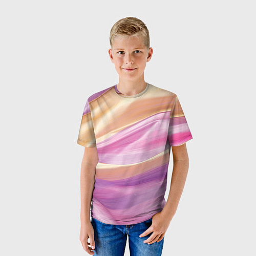 Детская футболка Нежный розовый и желтый / 3D-принт – фото 3
