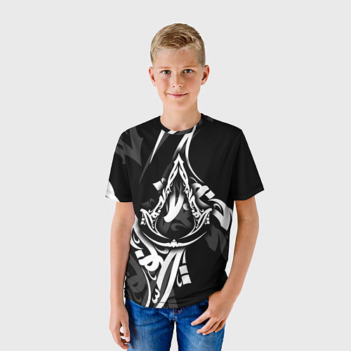 Детская футболка Assassins Creed: Mirage - каллиграфия / 3D-принт – фото 3