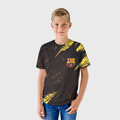 Детская футболка Barcelona краски текстура / 3D-принт – фото 3