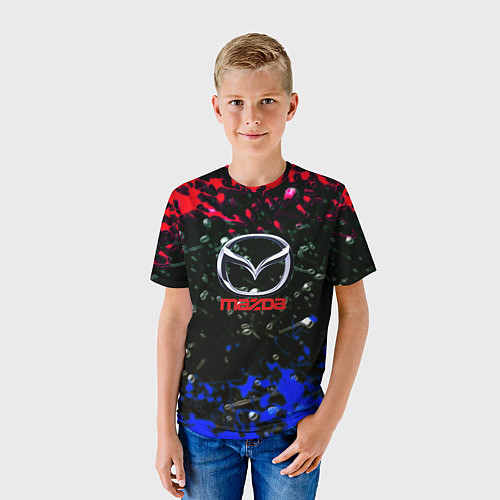 Детская футболка Mazda краски абстракция спорт / 3D-принт – фото 3