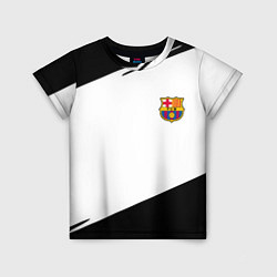 Футболка детская Barcelona краски чёрные спорт, цвет: 3D-принт