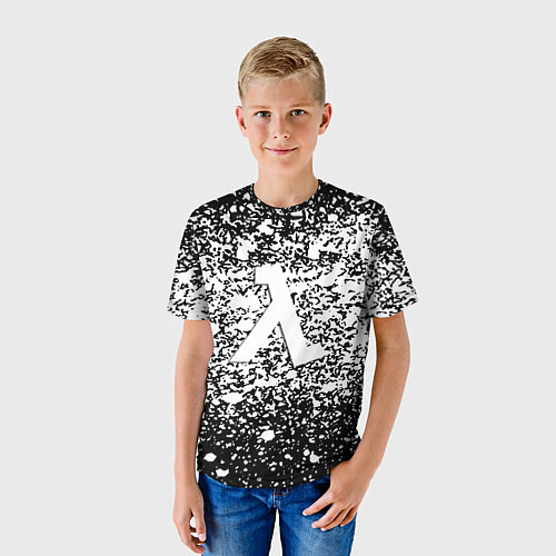 Детская футболка Half life splash white / 3D-принт – фото 3