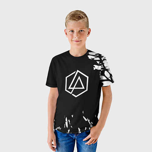 Детская футболка Linkin park краски текстура рок / 3D-принт – фото 3