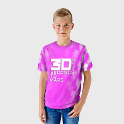 Футболка детская 30 seconds to mars pink, цвет: 3D-принт — фото 2