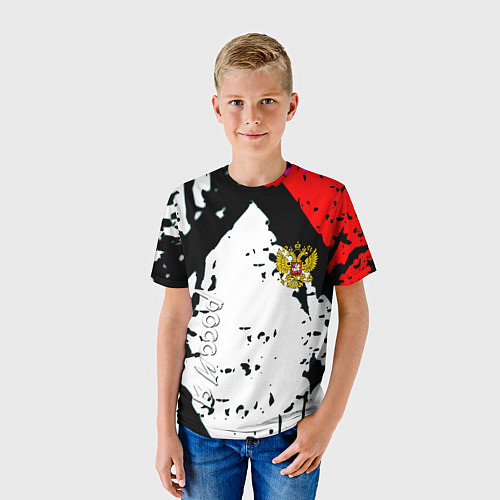 Детская футболка Россия краски текстура / 3D-принт – фото 3
