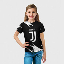 Футболка детская Juventus краски текстура, цвет: 3D-принт — фото 2