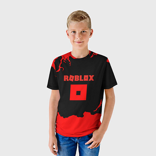Детская футболка Roblox краски красные / 3D-принт – фото 3