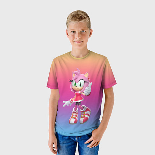Детская футболка Соник Эми Роуз / 3D-принт – фото 3