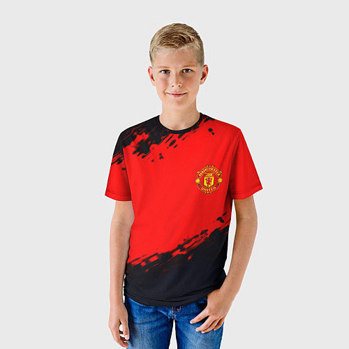 Детская футболка Manchester United colors sport / 3D-принт – фото 3