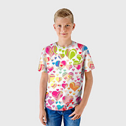 Футболка детская Любовь паттерны, цвет: 3D-принт — фото 2