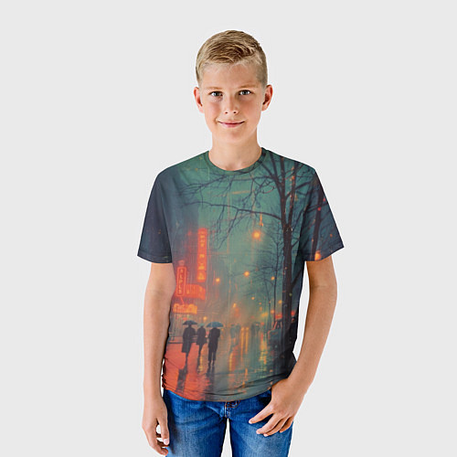 Детская футболка Пасмурный вечер / 3D-принт – фото 3