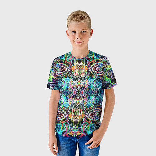 Детская футболка Фрактальный орнамент / 3D-принт – фото 3