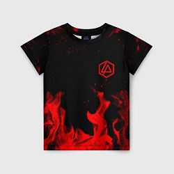 Футболка детская Linkin Park красный огонь лого, цвет: 3D-принт