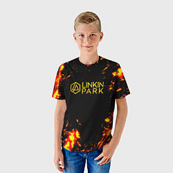 Футболка детская Linkin park огненный стиль, цвет: 3D-принт — фото 2