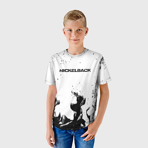Детская футболка Nickelback серый дым рок / 3D-принт – фото 3