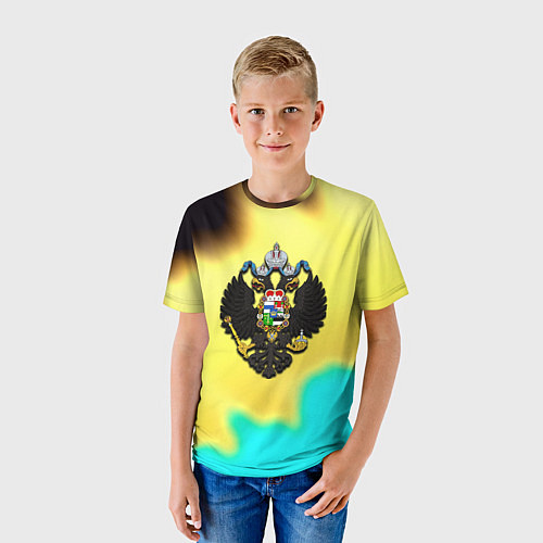 Детская футболка Российская империя герб краски / 3D-принт – фото 3
