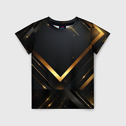 Футболка детская Gold luxury black abstract, цвет: 3D-принт
