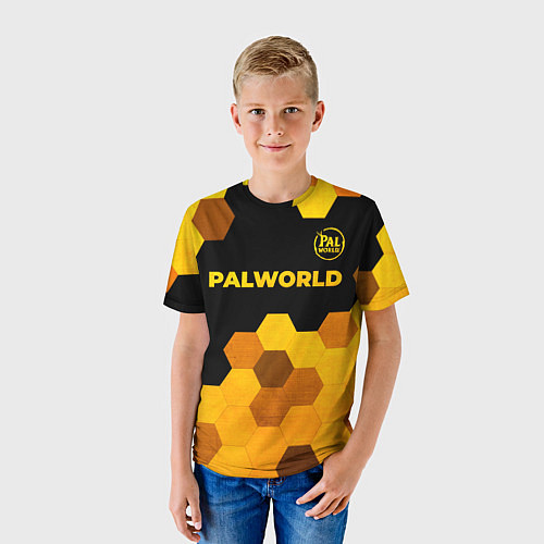 Детская футболка Palworld - gold gradient посередине / 3D-принт – фото 3